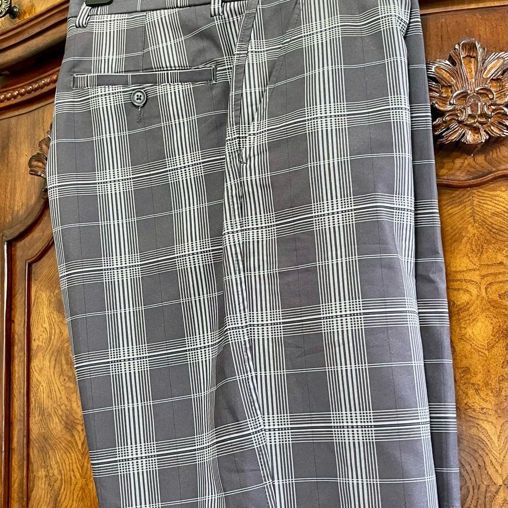 Gray Plaid Trousers